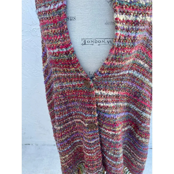 NEW Z&L Womens Boho Tassel Fringe Poncho Throw Wrap Scarf Multi Sz L - Picture 3 of 9